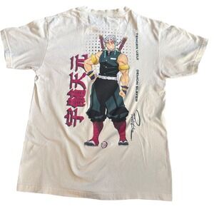 Primitive x Demon Slayer Tengen Uzui Anime Graphic‎ T Shirt Mens Medium Beige
